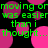 Green text on black background with pink circles, repeating the phrase 'moving or removing was easier than i thought...'