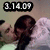 Pixelated image showing three figures with a timestamp overlay reading '1:14.09' in white digits on black background.