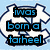 Pixelated text and imagery divided into four quadrants with distinct backgrounds and color schemes.