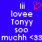 Blue background with white pixelated text and a red heart symbol, showing two identical static frames side-by-side.