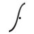 A single black curved line with a small black dot positioned near its lower right segment on a white background.