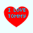 Four red heart-shaped icons with blue text "I LOVE TOMMY" arranged in a on a white background