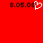 Red background with black digital text '8.05.08' on left and right, white pixelated heart symbol overlapping the middle of the left text.