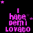 identical pink text phrases on black background with scattered stars, each phrase reading "I hate demi LOVATO" in stylized font