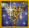 Animated angel figure with golden wings and body against blue starry background, framed by yellow border.