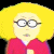 Animated contact sheet of a cartoon character with yellow hair and glasses in five frames showing facial expressions and hand gestures against black background.