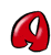 Red 3D cartoon letter A in various animated poses on white background with gray borders between frames