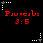 Red text reading 'Proverbs 3:5' on black background with white and gray star-shaped cursor icons in four corners.