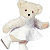 Pixelated beige teddy bear in white dress and boots, standing on left side of split background with green text reading 'Original Icons .com' on right.