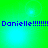 Green background with blue text reading "Danielle!!!!!! Danielle!!!!!!" repeated in two , featuring pixelated light effects