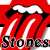 Static pixelated icon featuring the Rolling Stones' tongue logo with red background, black and white tongue, and "Stones" text at bottom.