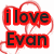 Red text on white background with red heart outlines; three distinct phrases displayed sequentially.