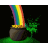 Animated contact sheet showing seven sequential frames of a pot-of-gold icon with rainbow light effects on a black background.