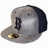 Pixelated image of a gray baseball cap with a black brim and a black 'B' logo on the front, next to cyan text reading 'Boston' on a black background.