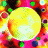 A pixelated image split into two sections: a colorful abstract pattern on the left and green text on a dark background on the right.