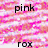 Pixelated pink and white striped background with black text fragments reading 'pink', 'espeshely', 'when', 'rox', 'wearing', 'it', and 'u r' in a
