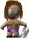 Animated sequence of a cartoon character with brown hair and purple shorts, transitioning through text and background changes.