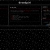 A dark, pixelated static image with faint horizontal bands and scattered light speckles across a black background.