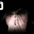 four pixelated images showing a person with long dark hair in various poses and text overlays