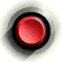 Two circular icons with red central buttons, white outer rings, and red text around the perimeter, one showing a blank button and the other displaying 'için' text.