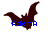 Dark brown bat silhouette with blue text 'Adema' below, shown in three distinct poses against white background.