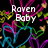 Animated icon with colorful heart shapes and text fragments on a black background.
