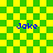 Green and yellow checkered background with four blue 'Jake' text labels, each in a different position across the