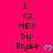 Pixel art icon with bright pink background displaying repeated text and cyan heart symbols in a