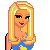 Pixel art contact sheet showing a blonde woman, duck-patterned blue pajamas, and a teddy bear with text "Will you be my... Teddy Bear" on a blue background.