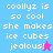 Pixelated text on colored backgrounds with a small star icon, displaying 'coollyz is so cool she makes ice cubes jealous!' in four variations.