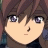 Pixelated anime-style character face with brown hair and purple eyes on left, adjacent to black background with white text "Anime IM" above smaller "com" on right.