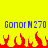 Yellow background with blue text "GonorM270" repeated twice and red pixelated flames below. Static image with no animation observed.