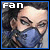 Pixelated image of a person with light skin wearing blue clothing, framed by a blue border with 'Fan' text in the top-left corner.