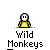 Animated pixel art sequence showing a yellow character with white head and brown monkey-like props in various action poses.