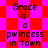 Pixelated text reads "Grace is a pwincess in town" on a red and pink checkered background with alternating diamond patterns.