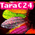 Animated icon with colorful layered shapes and pink text overlays reading 'TaraC24', 'Is', 'Best', and 'Da'