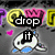 Animated icon with four distinct sections: top-left shows 'drop it' text over a cartoon character, top-right displays 'down low girl' on zebra stripes, bottom-left features 'Pump It Louder' in neon-style lettering.