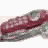 Pixelated image split into two sections: left shows a blurred red and gray object, right displays text on green checkered background with pink hearts.
