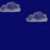 A static image shows multiple cloud icons with raindrops against a dark blue background, plus one lightning bolt icon on the right. The text 'BOOM' appears below the lightning.