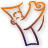 A 4x3 contact sheet of 11 animated frames showing a stylized hand icon with orange and purple outlines against a gray background, displaying subtle motion across sampled frames.