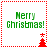 Four identical pixelated display 'Merry Ghrismas!' text with red Christmas tree icons, each bordered by red dotted lines on a white background