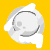 Pixelated white and gray skull with black outlines on a solid yellow background, featuring a rounded top and pointed bottom.