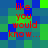Red text reading 'like you would know...' appears on a pixelated of blue and green squares, with two identical instances of the text visible side-by-side
