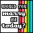 pixelated text-based icons with 'WOULD YOU HARRY ME TODAY?' in varying colors and animations, set against striped vertical backgrounds