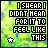 A 6-frame animated contact sheet showing a pixelated text-based animation with changing color accents on the word "THIS" against a green and blue background, each frame containing identical text except for the highlighted lettering.