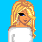 Pixelated character with blonde hair and white top against blue background, showing full body and legs in separate
