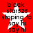 Red background with white star and black text reading 'black star525 stoping to say hi say hi' in four identical