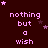 Dark red background with repeated pink text "nothing but a wish" and scattered small stars in light purple.