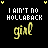 Animated contact sheet of a 5x5 grid showing repeated frames with text "I AIN'T NO HOLLABACK" and "girl" on black background, featuring yellow sparkles and heart shapes.