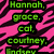 Pink and black zebra-stripe background with green and blue text, an orange heart symbol, and a gray rectangle.